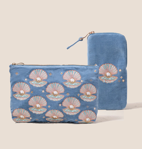 Cá nhân hoá tùy chỉnh nhung thêu Dây Kéo Túi Kính mát bao bì hộp Túi tổ chức với logo <span class=keywords><strong>Seashell</strong></span> Kính Pouch Túi - Product Image 6