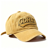 Gorra de Béisbol de Moda Urbana Americana de 6 Paneles, Estilo Desgastado, Bordado 3D, Unisex, de Algodón