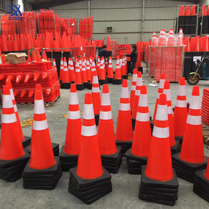 Cône de signalisation routière flexible en PVC orange de qualité supérieure pour <span class=keywords><strong>la</strong></span> sécurité routière, séparateur de voie de circulation - Product Image 4