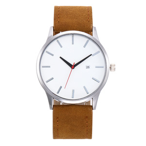 <b>Large</b> dial <b>calendar</b> matte leather strap men's watch for business use. Simple style for students. - Product Image 1