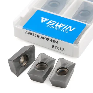 Bwin ferramenta de torno apkt 1003 apkt1003, inserções de tungstênio para moagem de corte de carboneto para iscar