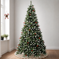 Sapin de Noël de luxe MaoSheng, artificiel, en PE+PVC, blanc neige, sur pied, branches complètes, LED blanc chaud, OEM, personnalisable, vente en gros
