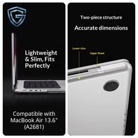 Casing Keras Transparan Matte dengan Penyangga untuk MacBook Air 13.6/15.3 & MacBook Pro 14/16 (2026 M5/M4/M3), Tipis dan Tahan Guncangan