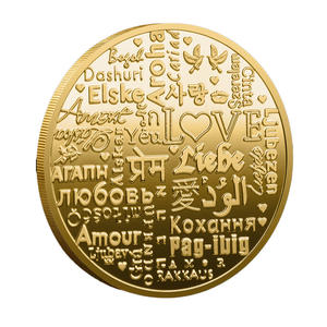ストックローズエレメントメタルクラフト記念コイン多言語愛の言葉をテーマにしたお土産コイン - Product Image 3