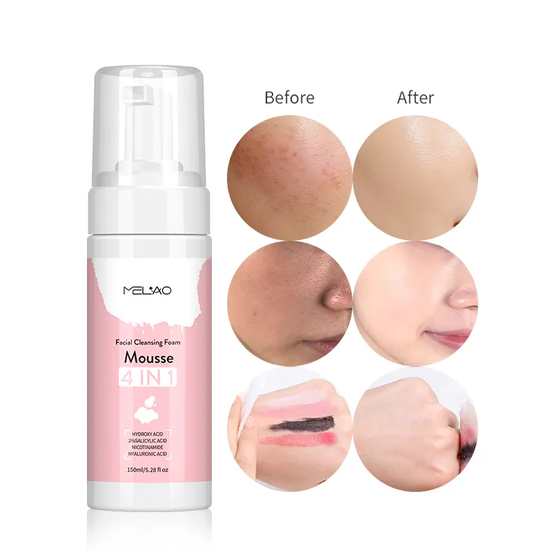 MELAO OEM Skincare Anti Aging Hyaluronic Acid Niacinamide Vitamin C E Skin Care Face Serum Facial Whitening 4 In 1 Serum