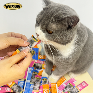 Wimow Fournisseur en gros 15g de barres crémeuses pour chat Bâton de friandises léchant Pochette en vrac Collations Nourriture humide - Product Image 5
