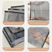 Sacs à fermeture éclair gris givré Sac d'emballage CPE Sacs d'emballage en plastique translucide pour chandails T-shirts Vêtements Chaussettes