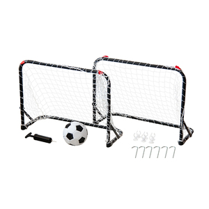 Red de portería de fútbol plegable para niños, Red de portería de entrenamiento con tiro de objetivo, mini gemelos, color negro, portátil - Product Image 1