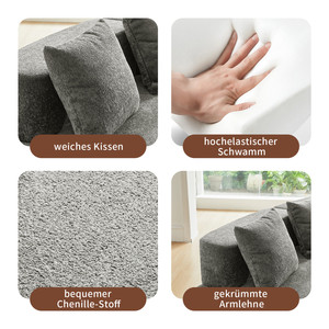 Vacuum Packed Modern Curved <b>Sofa</b> Couch Europe Stock Fast Delivery Dropship <b>Support</b> Soft Foam Sectional Living Apartment Villa - Product Image 3