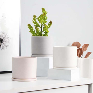 Pot de fleurs en céramique épaisse, écologique, durable et de grande valeur, design moderne et simple, droit, pour <span class=keywords><strong>la</strong></span> maison, le jardin et le salon - Product Image 3