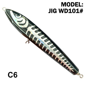 Leurre flottant en bois pour pêche en surface, grand format |   Leurre artisanaux pour la pêche au thon et au GT en bateau, leurre de surface pour eau salée, vente en gros - Product Image 4