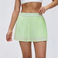 Jupe-short de sport respirante et rafraîchissante GH avec logo personnalisé, cordon de serrage, short intégré, pour femme, idéale pour le fitness et le yoga en extérieur