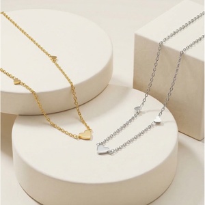 Factory Made Daily Wearing Simple Jewelry 18K Gold Plated Stainless Steel Heart Charm Necklace - Product Image 2