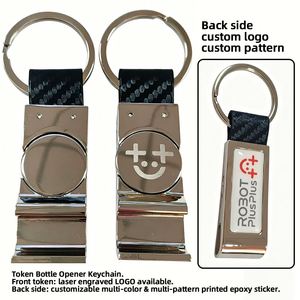 Vintage Trolley Token Coin Keychain Supermarket Shopping Cart Chip Keychain with UV Printed Metal Bottle Opener and Coin Holder - Product Image 2