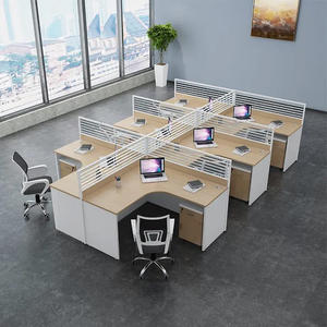 Échantillon de bureau de bureau moderne noir 6 personnes personnel poste de travail mobilier de bureau bureau - Product Image 5
