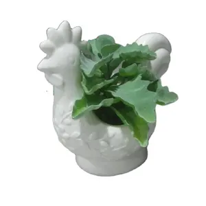 Hand painted Cock Flower Pots & Planters | Animal Ceramic Succulent Plant Pot Ative Desktop Flower Pot Mini Bonsai Planter