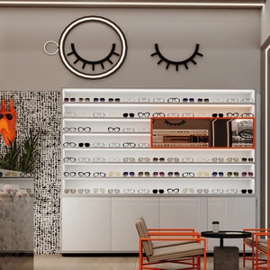 Custom Optical Store Display Furniture Lockable Eyewear Cabinet Glasses Shelf Retail Fixture Turnkey Shopfitting - Product Image 1