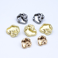 Boutons en métal à tige, divers designs, motif floral irrégulier, texture ondulée, en alliage de zinc, or et argent, pour manteau, veste, blazer