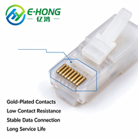 Connecteur RJ45 CAT6 UTP E-HONG, fiche modulaire 8P8C monobloc, transparent, contacts plaqués or, connecteur LAN Gigabit