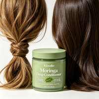 Après-shampoing réparateur intense Moringa à marque privée, enrichi à l'huile d'argan et à la kératine, anti-chute, pour cheveux secs et abîmés, 500 ml, compatible coloration