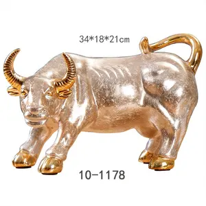 Wholesales Resin Animal Bull Head Sculpture Cow Home Decor Creative Gifts