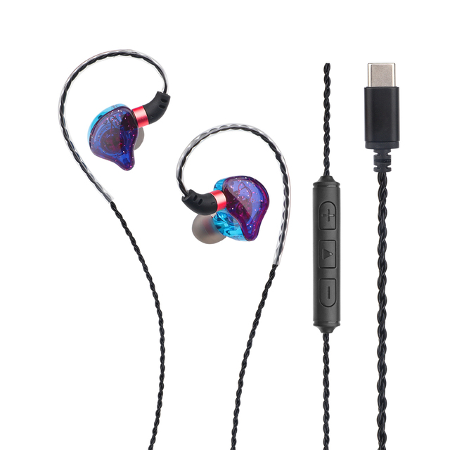 Custom Made Factory HiFi Wired In-Ear Earphone High Resolution Audio PVC Shell Musician Stage DJ Studio Recording Type-C IPX-4
