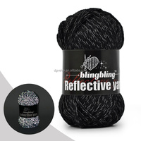 Amigurumi 2mm Reflective Yarn Crochet Safety Yarn High Visibility Crochet Yarn Children's Toy Crochet Yarn Pet Collar