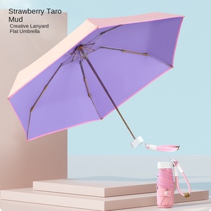 Paraguas Plegable 50% con Diseño Creativo de Cordón, Colores en Contraste, Adhesivo Plano, Protección Solar, Mini, de Bolsillo, Doble Uso, para Mujer - Product Image 6