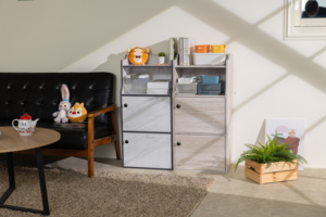 Armoire de rangement en bois, vitrine, étagère latérale de canapé, étagère latérale de bureau, étagère de rangement, étagère de couloir, étagère d'appartement - Product Image 6