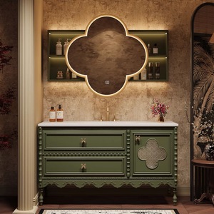 <b>Bathroom</b> <b>Vanities</b> Combo Set Wave Lines Modern <b>Bathroom</b> Cabinet <b>Vanity</b> Modern Style <b>Bathroom</b> Cabinets for Sale - Product Image 2