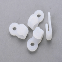 Verrou de cordon en plastique blanc à double trou avec canaux courbes pour la gestion réglable des cordes et des sangles (accessoires)