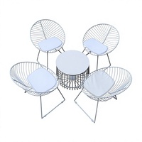 Ensemble de table et chaises en métal de style nordique pour terrasse de café et salon de thé