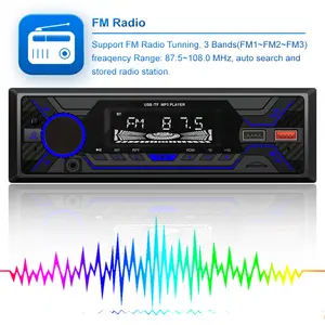 Penjualan Laris Radio Stereo Mobil Kontrol Suara USB/BT/SD Pemutar MP3 Mobil Panel Tetap Din Tunggal