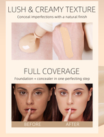 Ensemble de maquillage OEM pour cosmétiques, fond de teint et pinceau de fond de teint 2 en 1, ensemble de fond de teint liquide à marque privée, ensemble de maquillage professionnel