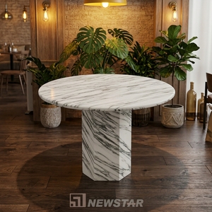 Modern Round <b>Dining</b> <b>Table</b> Home Decoration Arabescato Corchia Use White - Product Image 1