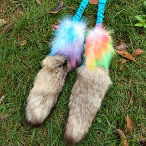 Juguete Ecológico Personalizado para Perros, Cola de <span class=keywords><strong>Zorro</strong></span> Auténtica, Juguete Interactivo para Exteriores, Juguete de Alta Calidad para Masticar y Jugar para Perros Grandes - Product Image 4