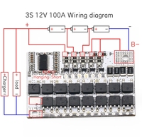 3S 4S 5S BMS 12V 21V 100A Li-ion LMO Carte de circuit de batterie au lithium ternaire 3.2V 3.7V Li-POLYMER Balance Charging