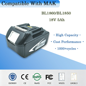 Batterie de remplacement 18V BL1860 BL1850 BL1840 BL1830 BL1820 compatible MAK pour outils de perçage et de vissage sans fil à percussion - Product Image 1