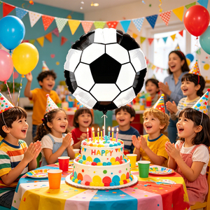 Party Love Balloon Soccer Ball 18 Inch Foil Party Decoration ensuring durability and a metallic shine - Product Image 4