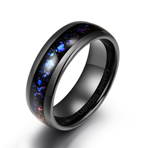Gentdes JewelryファッションタングステンギャラクシーリングウェディングバンドDainty Violet Arenaceous Stone Inlay Engagement <span class=keywords><strong>Rings</strong></span>ジュエリー - Product Image 1