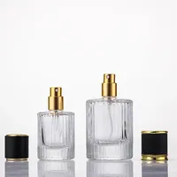 Flacons de parfum uniques de luxe vintage en verre rond avec bouchon à vis Atomiseur 30ml 50ml 100ml Capacité Emballage cadeau en boîte