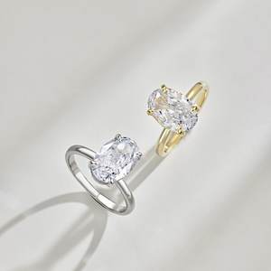 Baru tiba Vintage 8*12mm kubik zirkon pertunangan cincin janji pernikahan es keluar 925 perak untuk wanita hadiah - Product Image 6