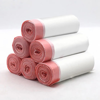 Kleurrijke zwart groene roze blauwe paarse vuilniszakken, op maat gemaakte afmeting, wegwerpbaar plastic materiaal, rolvoeding, meel.