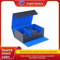 Boîte de rangement en cuir PU de qualité supérieure pour 400 cartes avec doublure en velours et plateau à dés pour jeux de cartes à collectionner (TCG) - Vente en gros