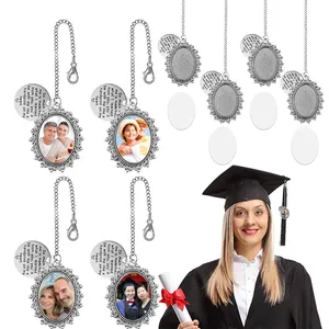 Topi Wisuda Charm Decor Personalized Memorial Hadiah Charm Foto Liontin 2023 Topi Wisuda Hadiah Perhiasan