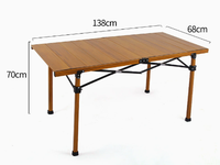 Table de camping Mingchan extra large en aluminium à plateau roulant, réglable en hauteur sur 3 niveaux, table de pique-nique portable robuste pour l'extérieur