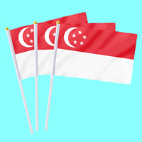 Drapeau de Singapour personnalisé, haute qualité, 100% polyester, durable pour l'extérieur, petit drapeau de Singapour