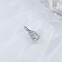 Collana da Donna in Oro Bianco 18K con Diamante Coltivato in Laboratorio, Pendente a Goccia a Tre Griffe, Minimalista, Semplice, Fresco e Versatile