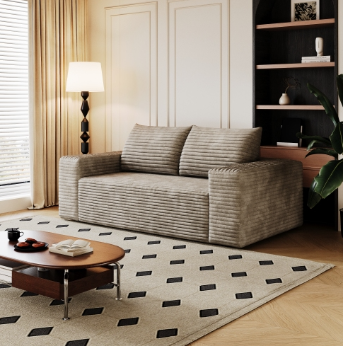 63" 2 Seaters Sofa(Camel)