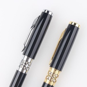 ปากกาโลหะแบบมีร่องลายโลโก้สั่งทำพิเศษ สีดำโรสโกลด์ สำหรับเป็นของขวัญธุรกิจใหม่ - Product Image 2